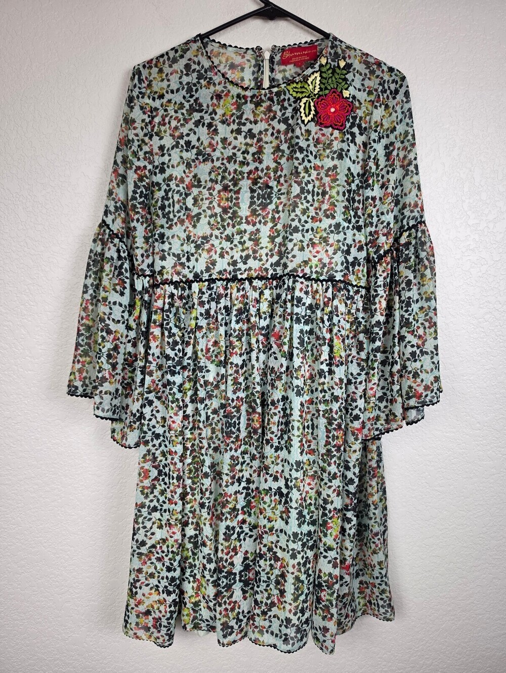Anthropologie Bhanuni by Jyoti Floral Bell Sleeve Dress